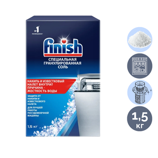 Ыдыс жуғыш машинаға арналған тұз Finish, 1,5 кг / Ыдыс жуғыш машина құралдары