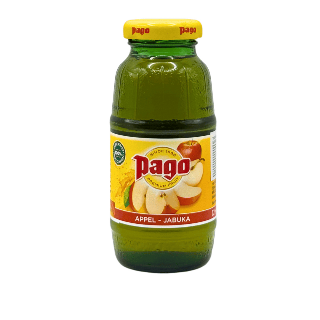 Pago "Алма" шырыны, 0,2 л, шыны бөтелкеде / Сусындар мен энергетиктер