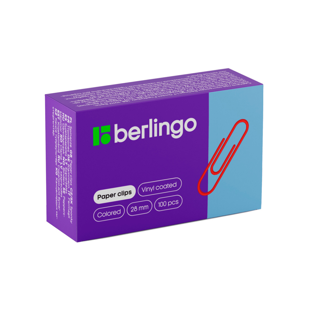 Скрепки канцелярские Berlingo, 28 мм, 100 шт., цветные / Скрепки канцелярские oe.kz Скрепки канцелярские Berlingo, 28 мм, 100 шт., цветные / Скрепки канцелярские