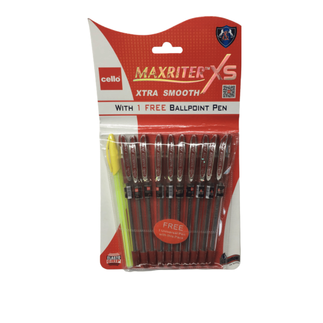 Ручка шариковая Cello "Maxriter XS", 0,7 мм, красная, цена за штуку / Ручки шариковые неавтоматические №3