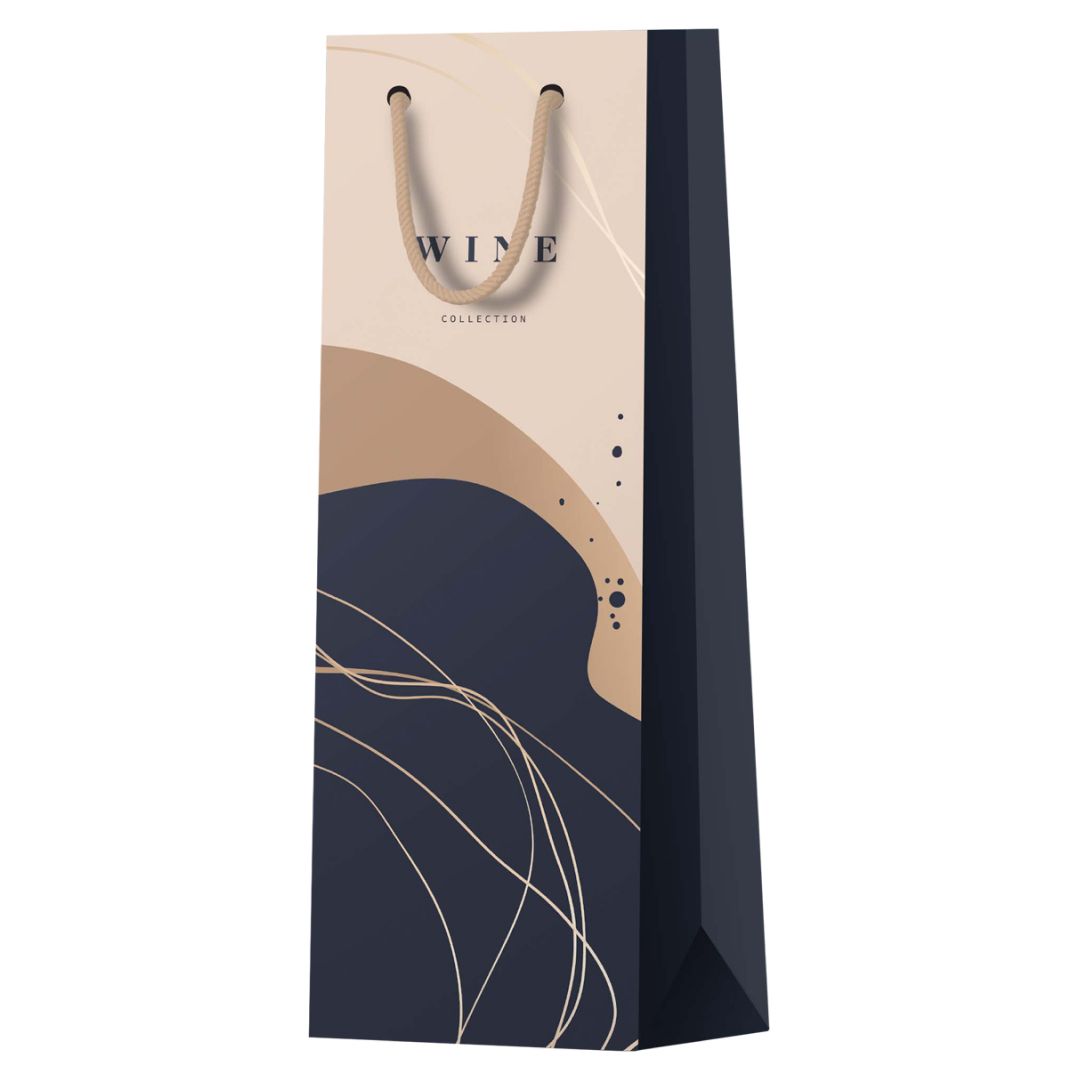 Пакет подарочный Meshu "Abstraction.Graphite", размер 12*36*8,5 см, матовая ламинация / Упаковка подарков