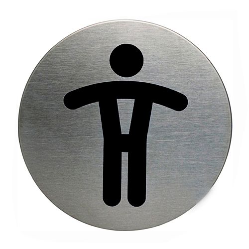 Пиктограмма "WC мужской" Durable, диам. 83 мм, серебристая / Информационные таблички oe.kz Пиктограмма "WC мужской" Durable, диам. 83 мм, серебристая / Информационные таблички