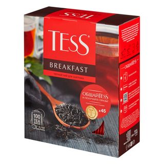 Чай Tess Breakfast, черный, 100 пакетиков / Чай пакетированный