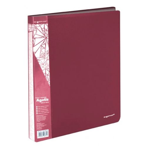 Папка файловая на 20 файлов Silwerhof, А4 формат, корешок 15 мм, бордовая / Папки файловые