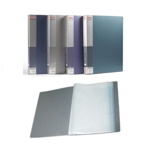 Папка файловая на 40 файлов Berlingo, А4 формат, корешок 25 мм, серый металлик / Папки файловые