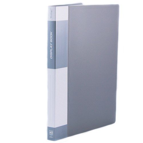 Папка файловая на 40 файлов Berlingo, А4 формат, корешок 20 мм, серая / Папки файловые