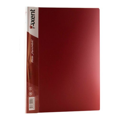 Папка файловая на 20 файлов Axent, А4 формат, корешок 15 мм, бордовый / Папки файловые