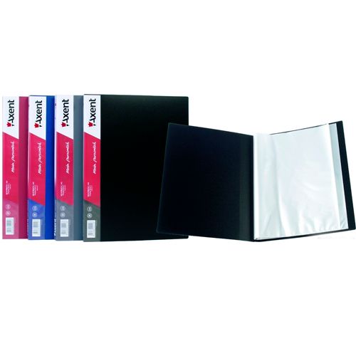 Папка файловая на 20 файлов Axent, А4 формат, корешок 15 мм, бордовый / Папки файловые №4