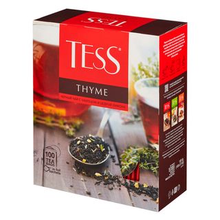 Чай Tess Thyme, черный, с чабрецом и цедрой лимона, 100 пакетиков / Чай пакетированный