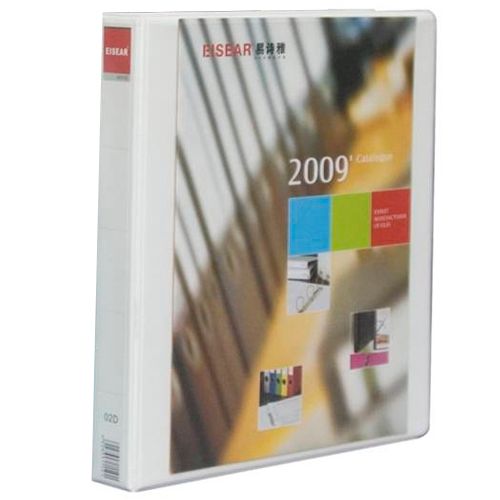 Папка Eisear PVC, А4 формат, на 2 кольцах, корешок 25 мм, белая / Папки на кольцах