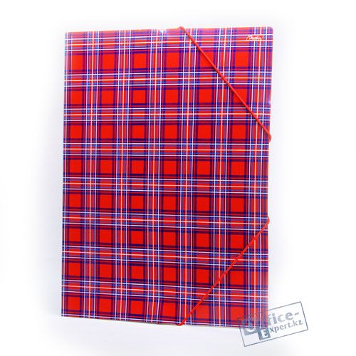 Папка Hatber "Шотландка", А4 формат, на резинке, картонная, цветная / Папки на резинках oe.kz Папка Hatber "Шотландка", А4 формат, на резинке, картонная, цветная / Папки на резинках