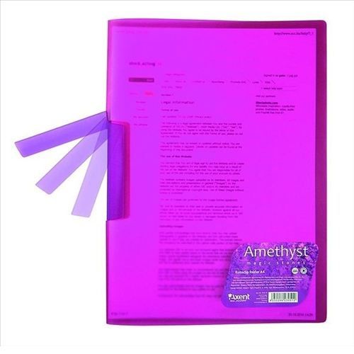 Папка Axent с боковым зажимом, А4 формат, сиреневая / Папки с клипом