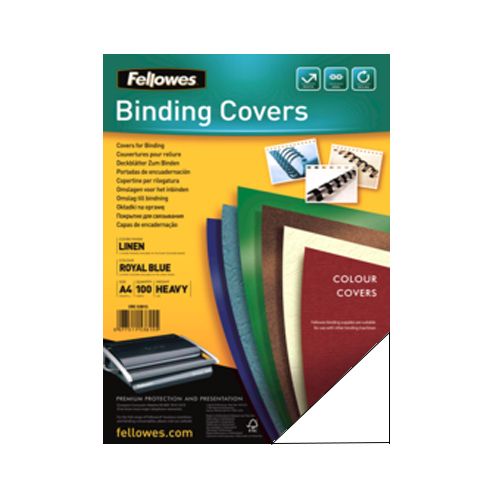 Подложки для переплета картонные Fellowes Linen, A4, 250 гр, белые с тиснением "лен", 100 шт. / Картонные подложки