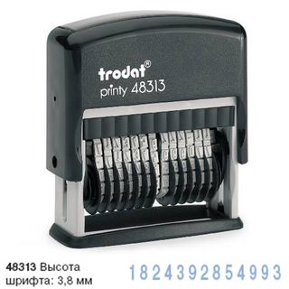 Нөмірлеуіш Trodat 48313 шрифт биіктігі 3,8, разрядтар саны 13 / Нөмірлеуіштер