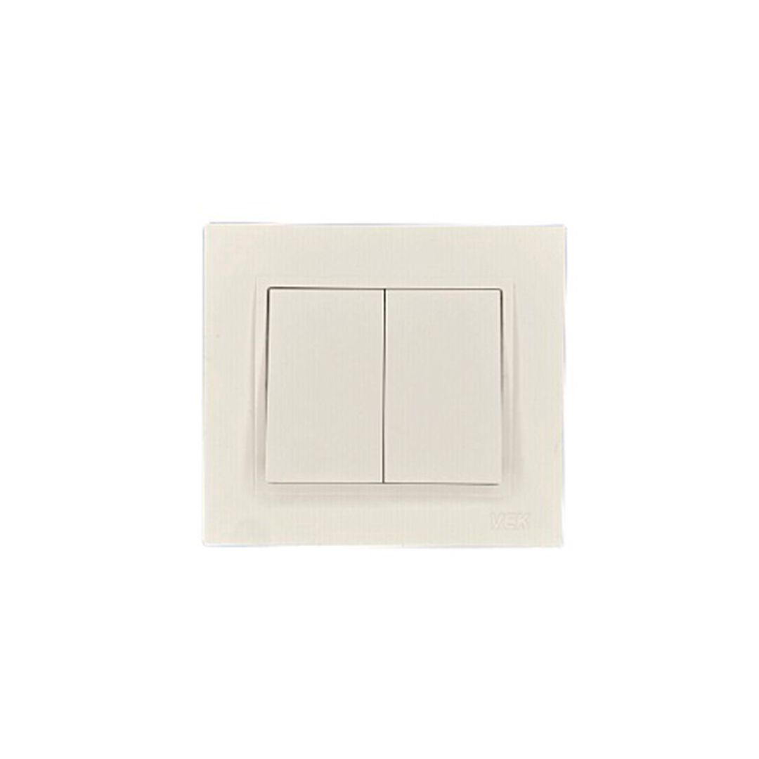 Выключатель двойной VEK Electric Mango Series 250В/10А, 65гр, одноместная рамка / Сетевые фильтры