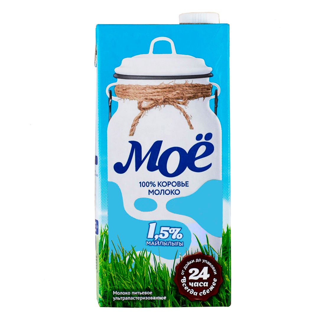 Молоко Моё, 950 мл, 1,5%, тетрапакет / Молоко и сливки oe.kz Молоко Моё, 950 мл, 1,5%, тетрапакет / Молоко и сливки