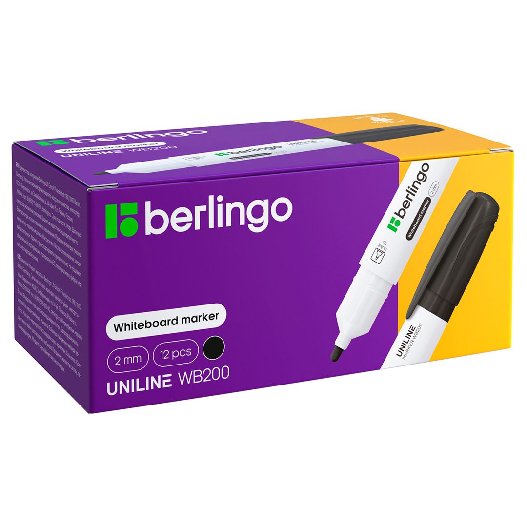 Тақтаға арналған маркер Berlingo, ұшы дөңгелек, 2 мм, қара, баға бір дана үшін / Тақтаға арналған маркерлер №3