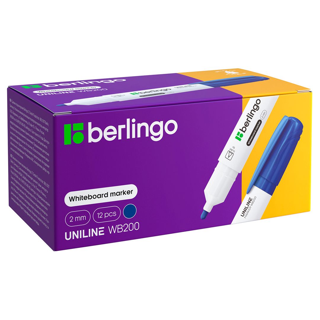 Тақтаға арналған маркер Berlingo, ұшы дөңгелек, 2 мм, көк, баға бір дана үшін / Тақтаға арналған маркерлер №3