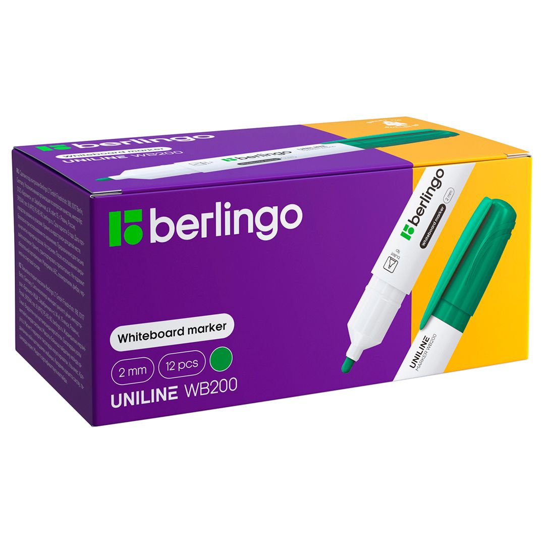 Тақтаға арналған маркер Berlingo, ұшы дөңгелек, 2 мм, жасыл, баға бір дана үшін / Тақтаға арналған маркерлер №3