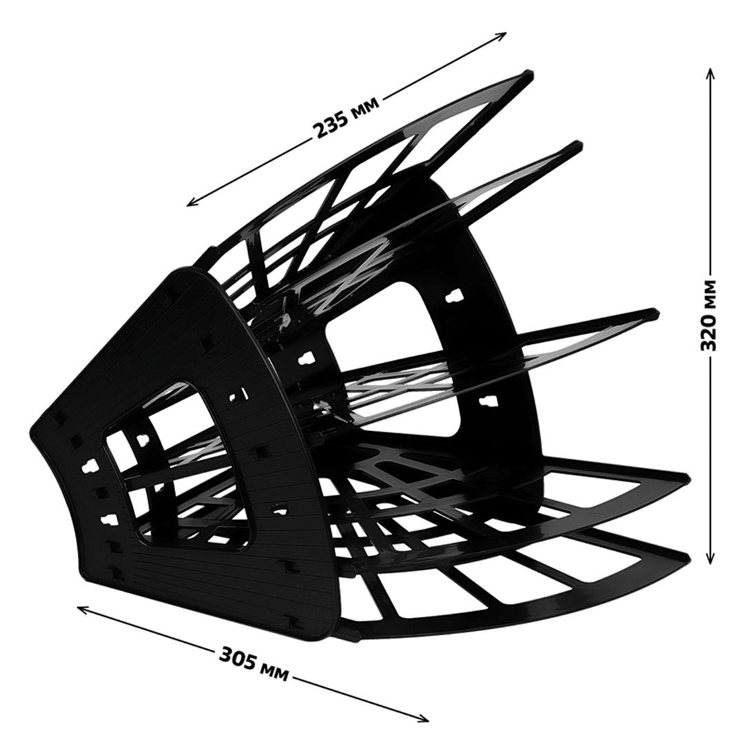 Лоток секционный вертикально-горизонтальный Стамм Эконом, 5 секций, черный