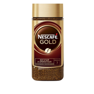Ерігіш кофе Nescafe Gold, 190 гр, шыны ыдыста / Ерігіш кофе