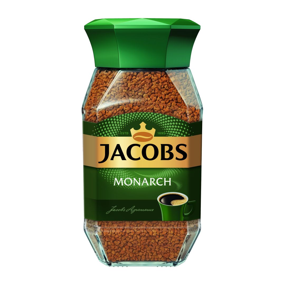 Ерігіш кофе Jacobs Monarch, 190 гр, шыны ыдыста