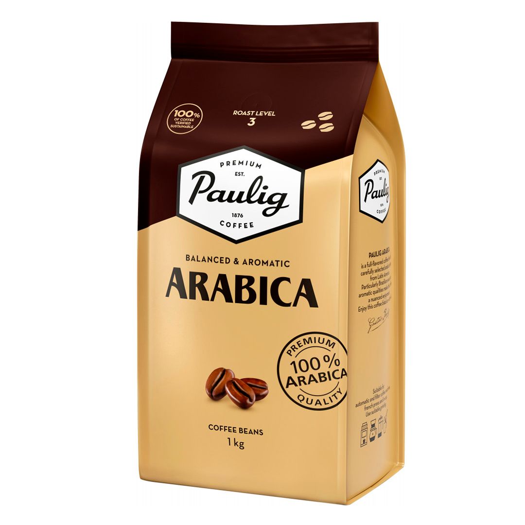 Кофе дәндері Paulig "Arabica", орташа қуырылған, 1000 гр