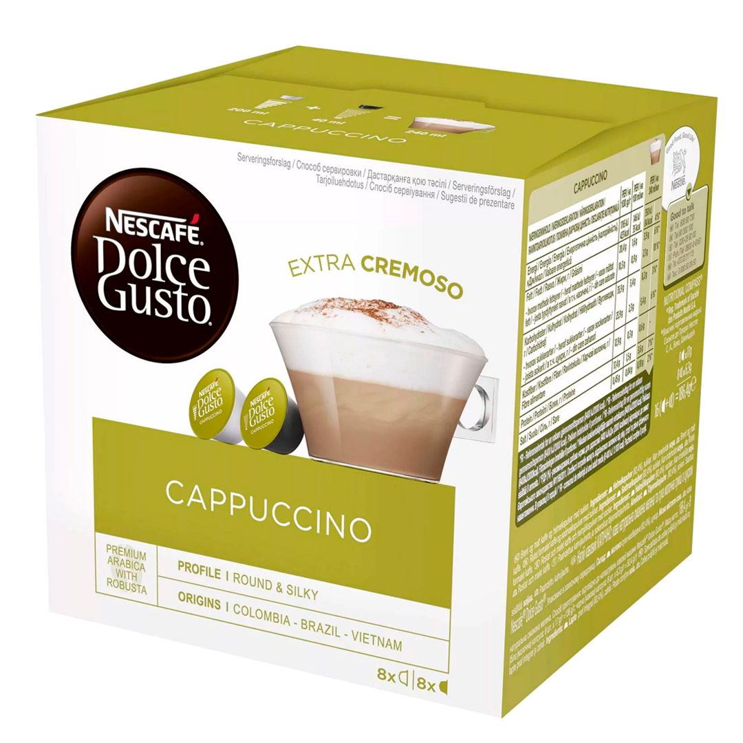 Капсуладағы кофе Nescafe Dolce Gusto, Капучино, 16 капсула / Капсуладағы кофе және шай