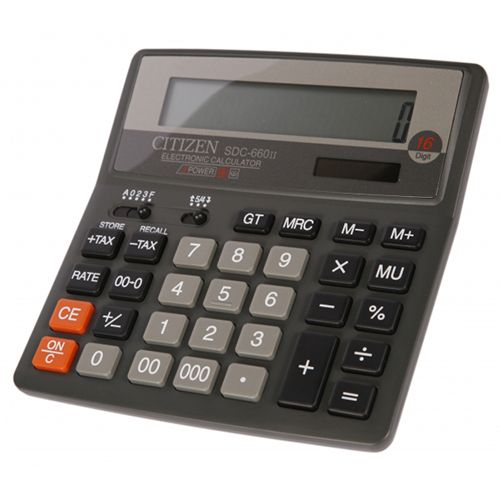 Калькулятор настольный Citizen SDC-660II, 16 разрядов, 159*156*32 мм / Калькуляторы настольные №2