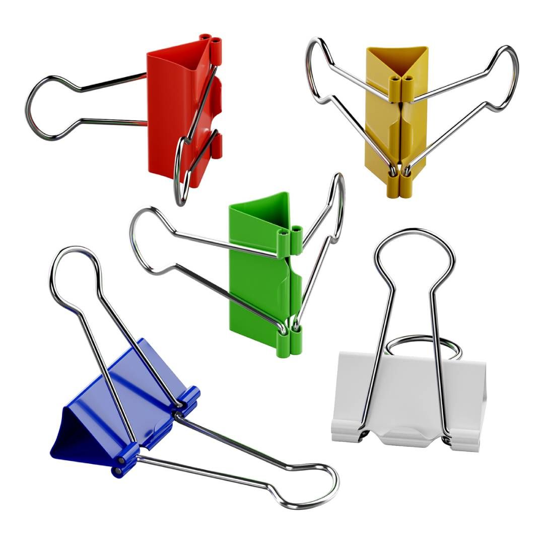 Қағаздарға арналған қысқыш Berlingo, 19 мм, 12 дана, 60 параққа дейін, түрлі-түсті / Қағаз қысқыштар №2