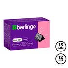 Зажимы для бумаг Berlingo, 15 мм, 12 шт., черные