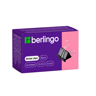 Қағаз қысқыштар Berlingo, 15 мм, 12 дана, қара / Қағаз қысқыштар oe.kz Қағаз қысқыштар Berlingo, 15 мм, 12 дана, қара / Қағаз қысқыштар