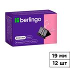 Зажимы для бумаг Berlingo, 19 мм, 12 шт., черные