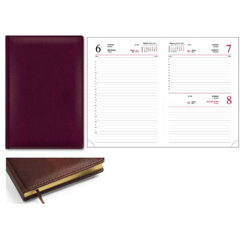 Ежедневник датир. Berlingo "Grand Sarif", 2014 г. (каз, рус, англ), А5, 176 л, зол.срез, бордо / Ежедневники датированные