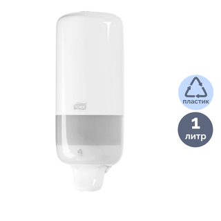 Сұйық сабын және сабын-спрей диспенсері Tork Elevation, пластик, 1000 мл, ақ / Сұйық сабын диспенсерлері