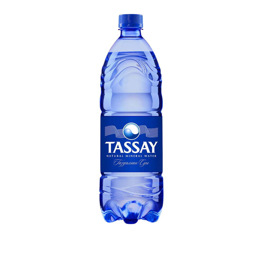 Вода газированная питьевая "Tassay", 1 л, пластиковая бутылка / Вода питьевая