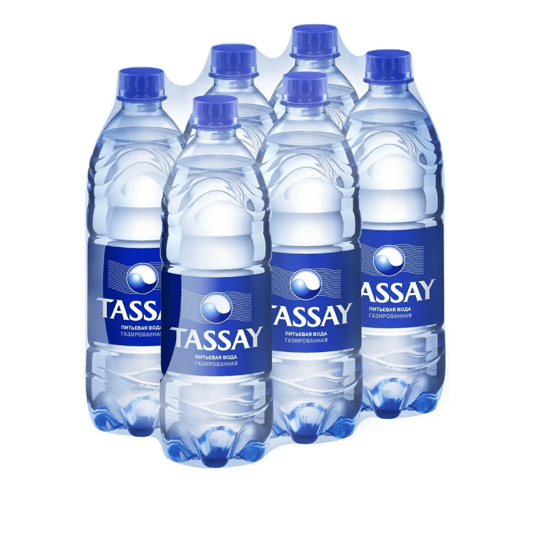 Вода газированная питьевая "Tassay", 1 л, пластиковая бутылка / Вода питьевая №3
