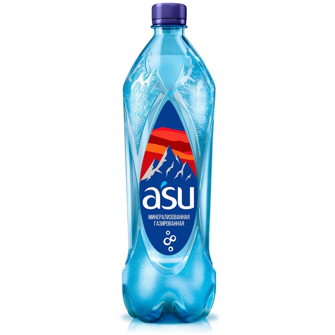 Вода газированная питьевая "ASU", 1 л / Вода питьевая