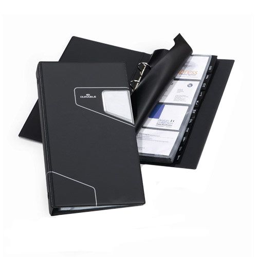 Визитница на 4-х кольцах Durable "VISIFIX PRO" на 200 визиток, 255*145 мм, темно-серая / Визитницы настольные oe.kz Визитница на 4-х кольцах Durable "VISIFIX PRO" на 200 визиток, 255*145 мм, темно-серая / Визитницы настольные