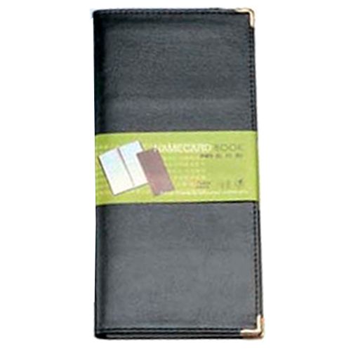 Визитница 4-х рядная Shuter на 160 визиток, 250*115 мм, гладкая кожа, черная / Визитницы настольные