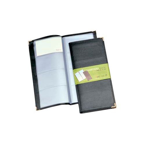 Визитница 4-х рядная Shuter на 160 визиток, 250*115 мм, гладкая кожа, черная / Визитницы настольные №2