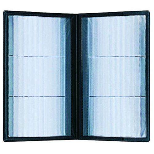 Визитница 3-х рядная Deli на 288 визиток, 300*170 мм, гладкая кожа, черная / Визитницы настольные №3