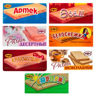 Вафли Рахат в ассортименте, 110 гр / Печенье, вафли, крекеры