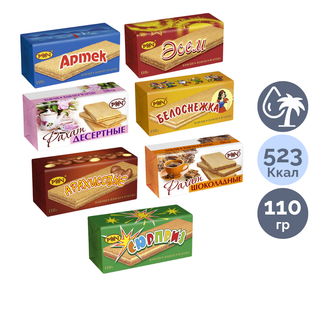 Вафли Рахат в ассортименте, 110 гр / Печенье, вафли, крекеры