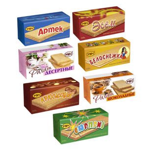 Вафли Рахат в ассортименте, 110 гр / Вафли, трубочки, крекеры