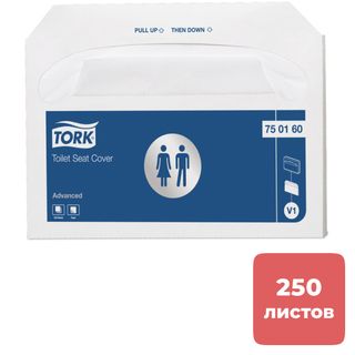 Бумажные прокладки на унитаз Tork "Advanced", 250 листов / Покрытия на унитаз