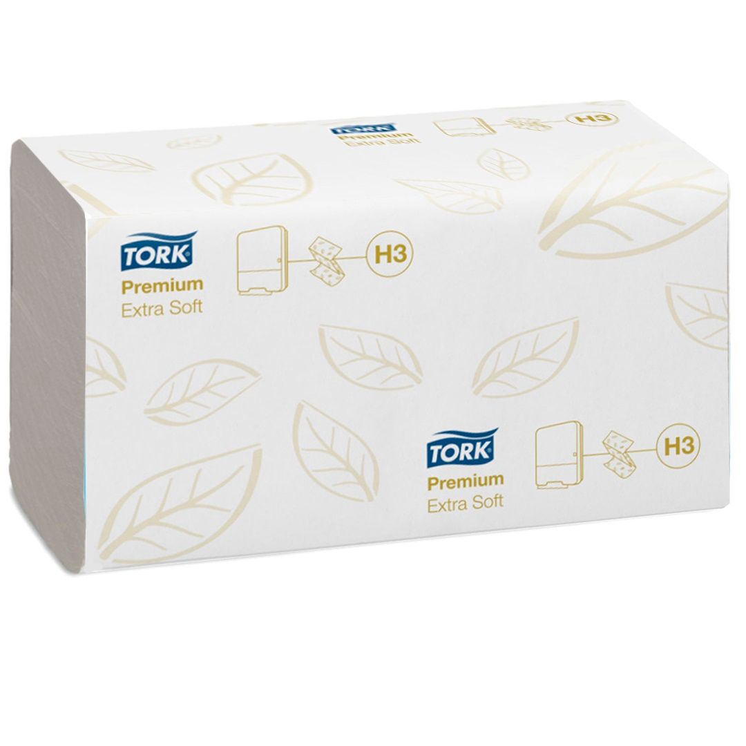 Қағаз сүлгілер Tork Premium, 200 дана, 2 қабатты, 23*23 см, ZZ-бүктелу, ақ / Диспенсерлерге арналған сүлгілер