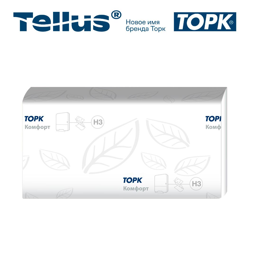 Полотенца бумажные Tork "Singlefold", 200 шт, 2-х слойные, 23*23 см, сложение V, белые / Полотенца для диспенсеров