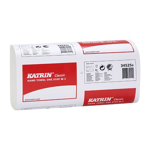 Бумажные полотенца Katrin Classic One Stop, 145 шт, 2-х слойные, белые / Полотенца для диспенсеров