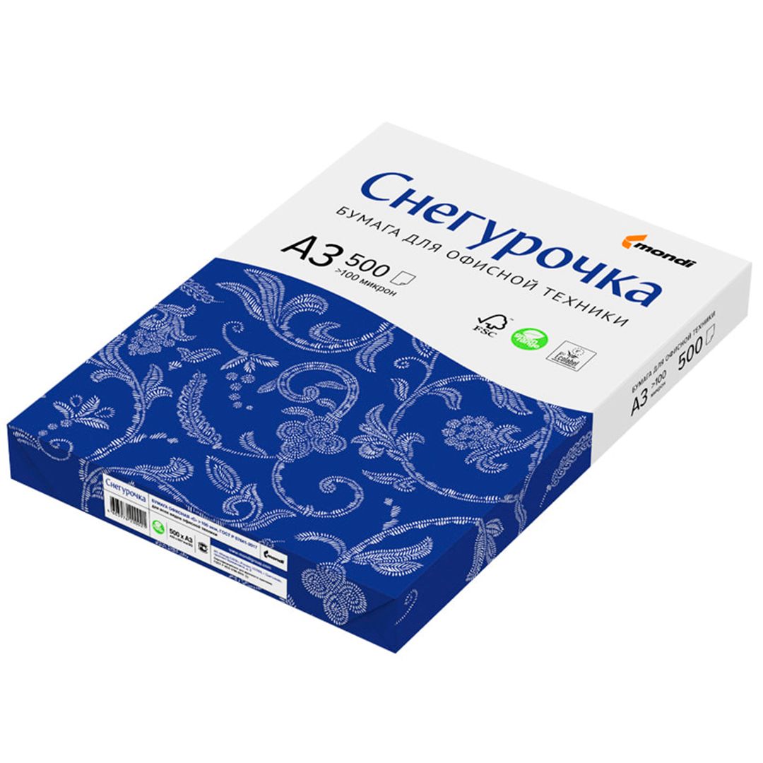 "Снегурочка" қағазы, А3, 80 гр/м2, бумада 500 парақ / А3 кеңсе қағаздары №2
